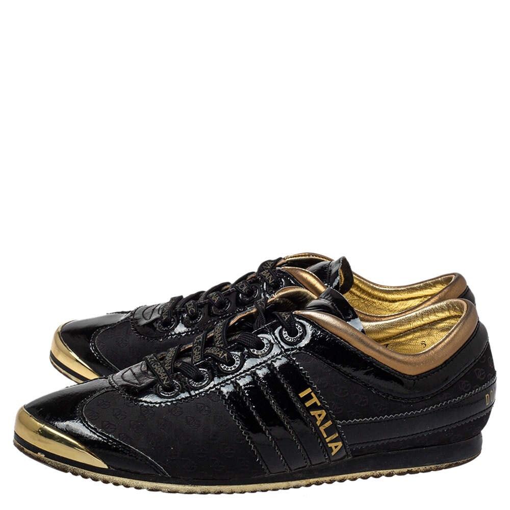 Dolce & Gabbana Low Top Sneakers Patent Leather Going Out Casual Streetwear 8.5